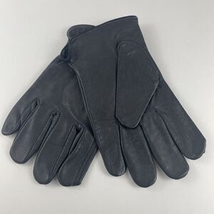 Genuine black leather gloves Unlined Sz L Unisex